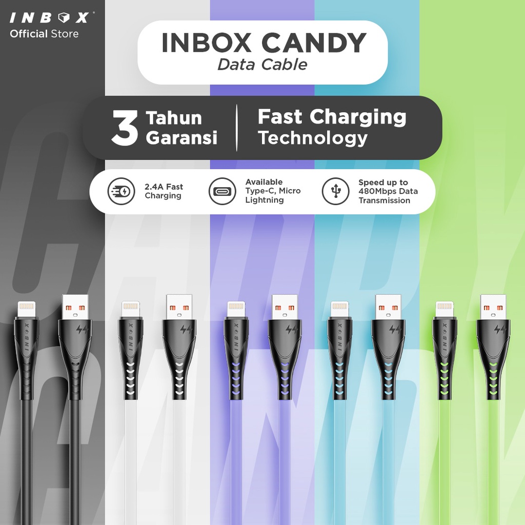 Inbox Kabel Data Candy - Micro 2.4A