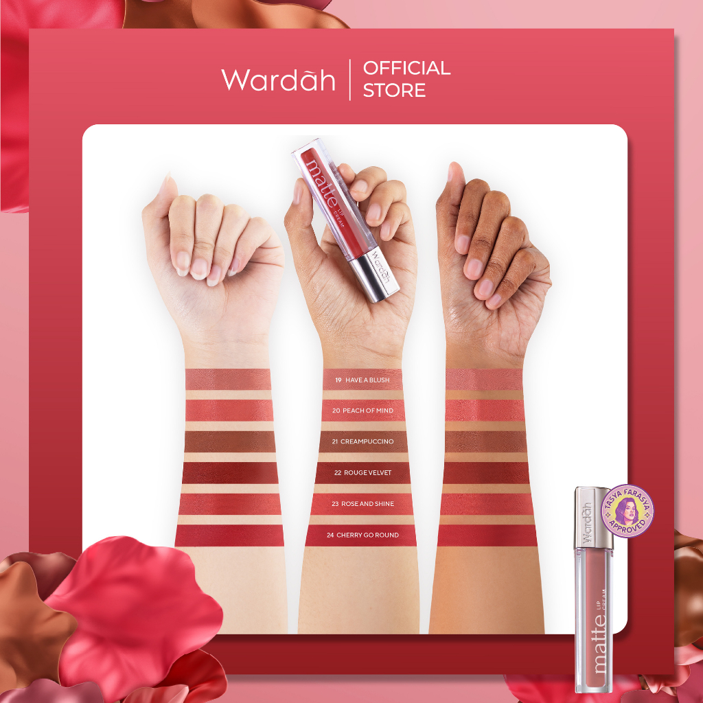 Wardah Exclusive Matte Lip Cream 23 Rose And Shine