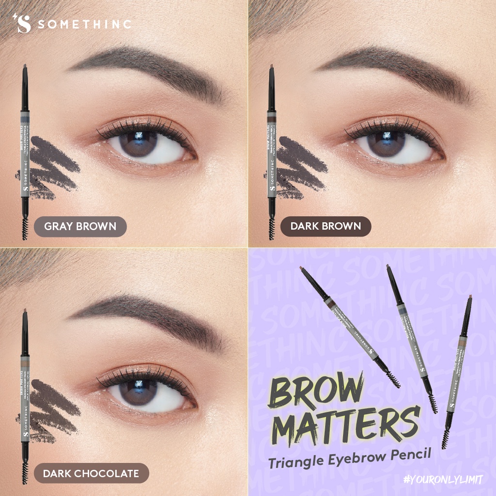 Somethinc Brow Matters Retractable Triangle Eyebrow Pencil - Dark Brown