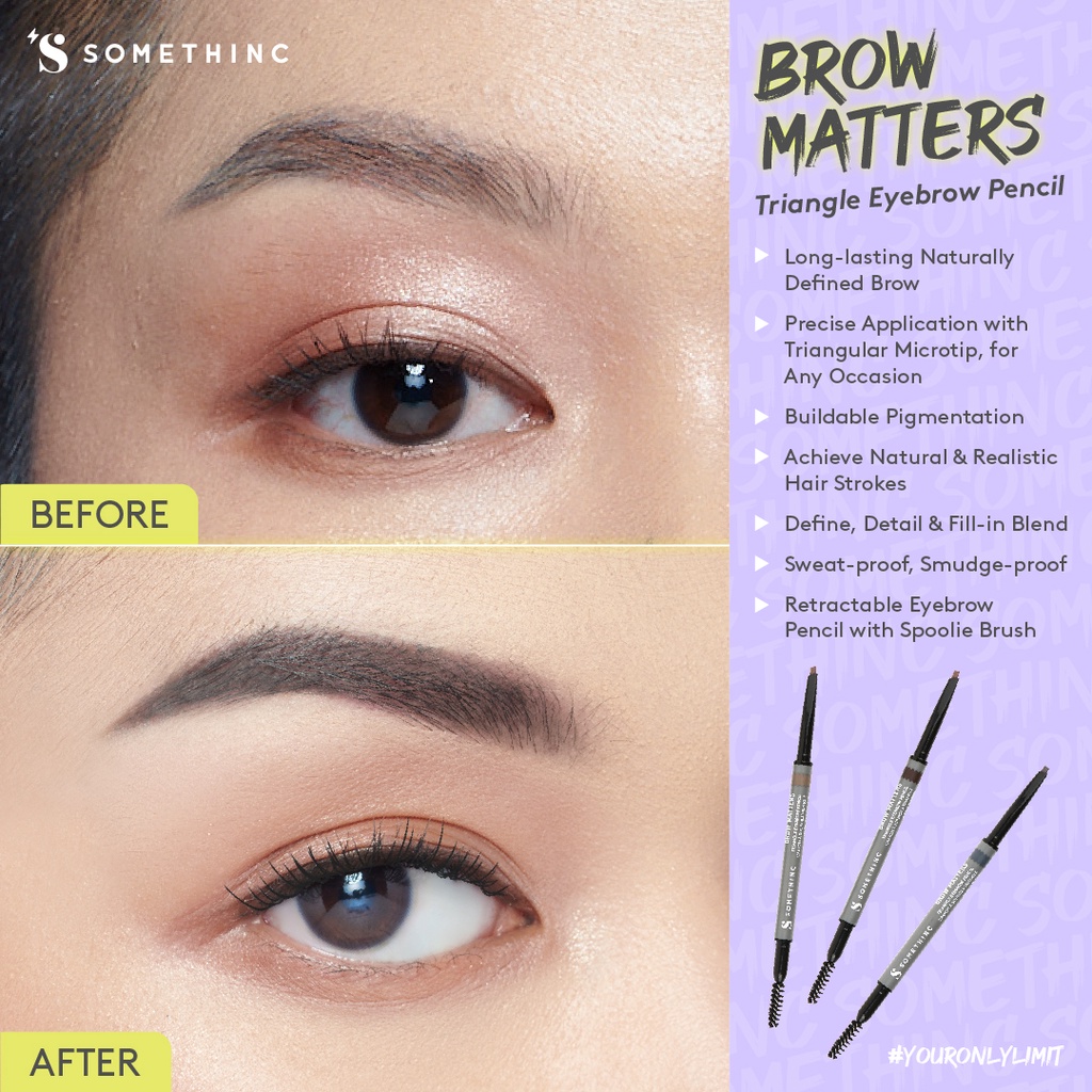 Somethinc Brow Matters Retractable Triangle Eyebrow Pencil - Dark Chocolate