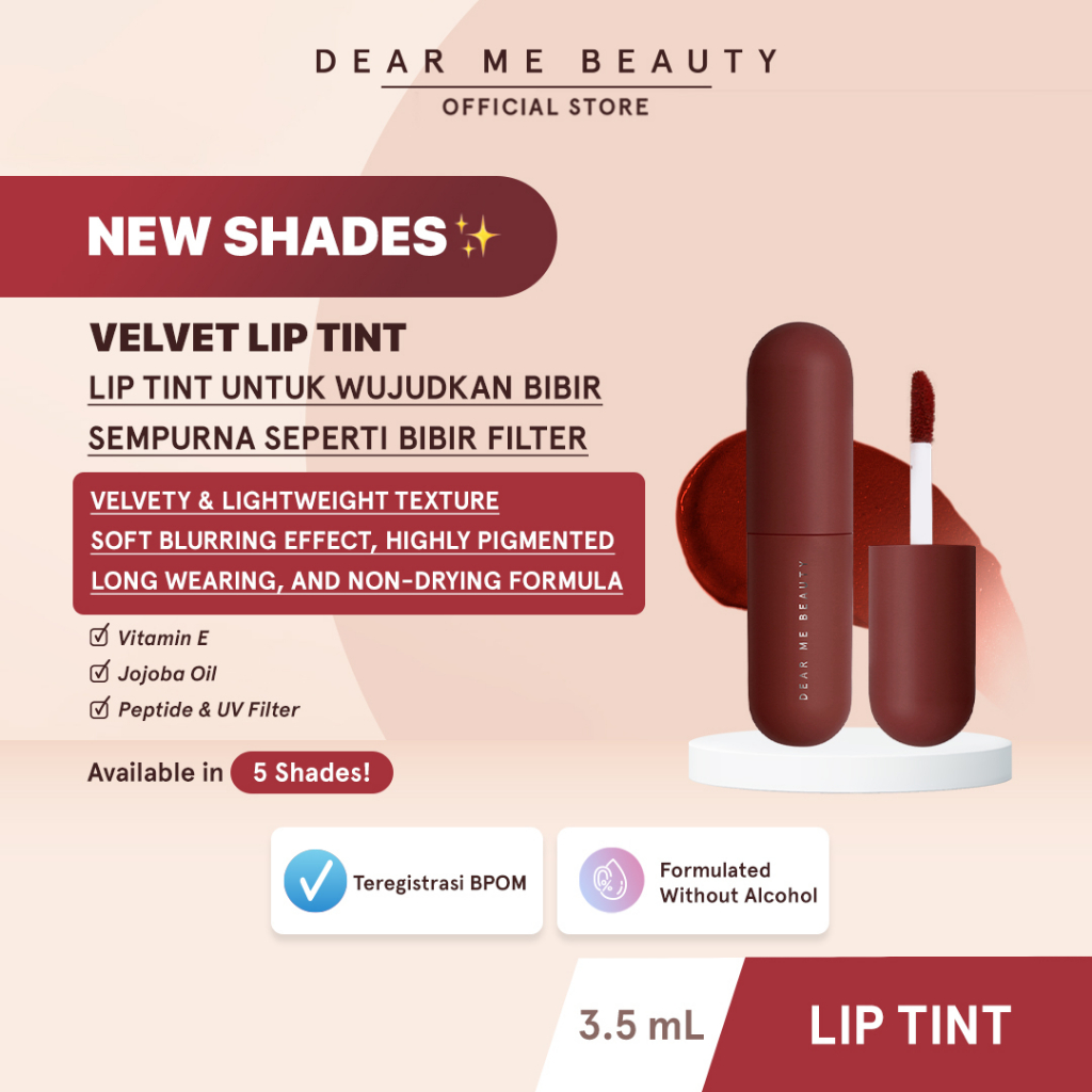 Dear Me Beauty Velvet Lip Tint 3,5ml - Dear Aulia (Fresh Coral)