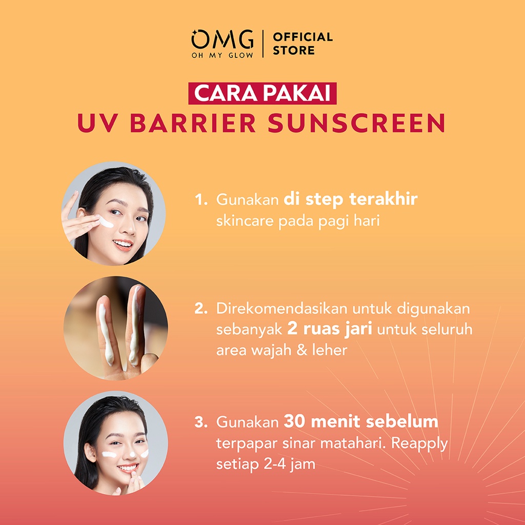 Oh My Glow UV Barrier Sunscreen SPF50 PA++++ 25ml (OMG)