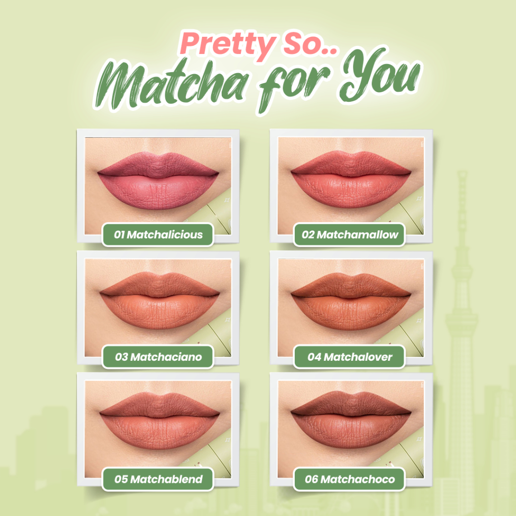 Hanasui Mattedorable Lip Cream MATCHA LATTE Edition - 06 Matchachoco