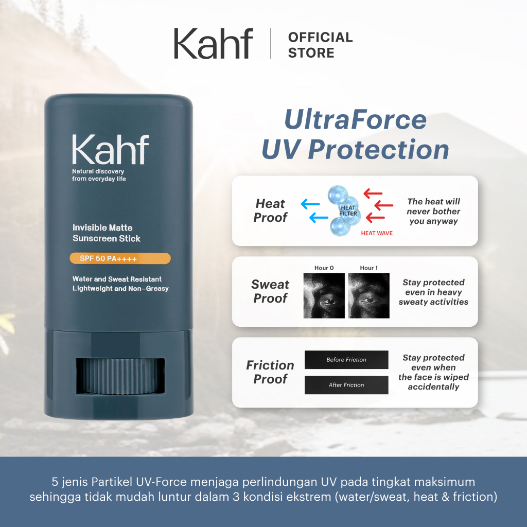 Kahf Invisible Matte Sunscreen Stick SPF 50 PA++++ 22gr