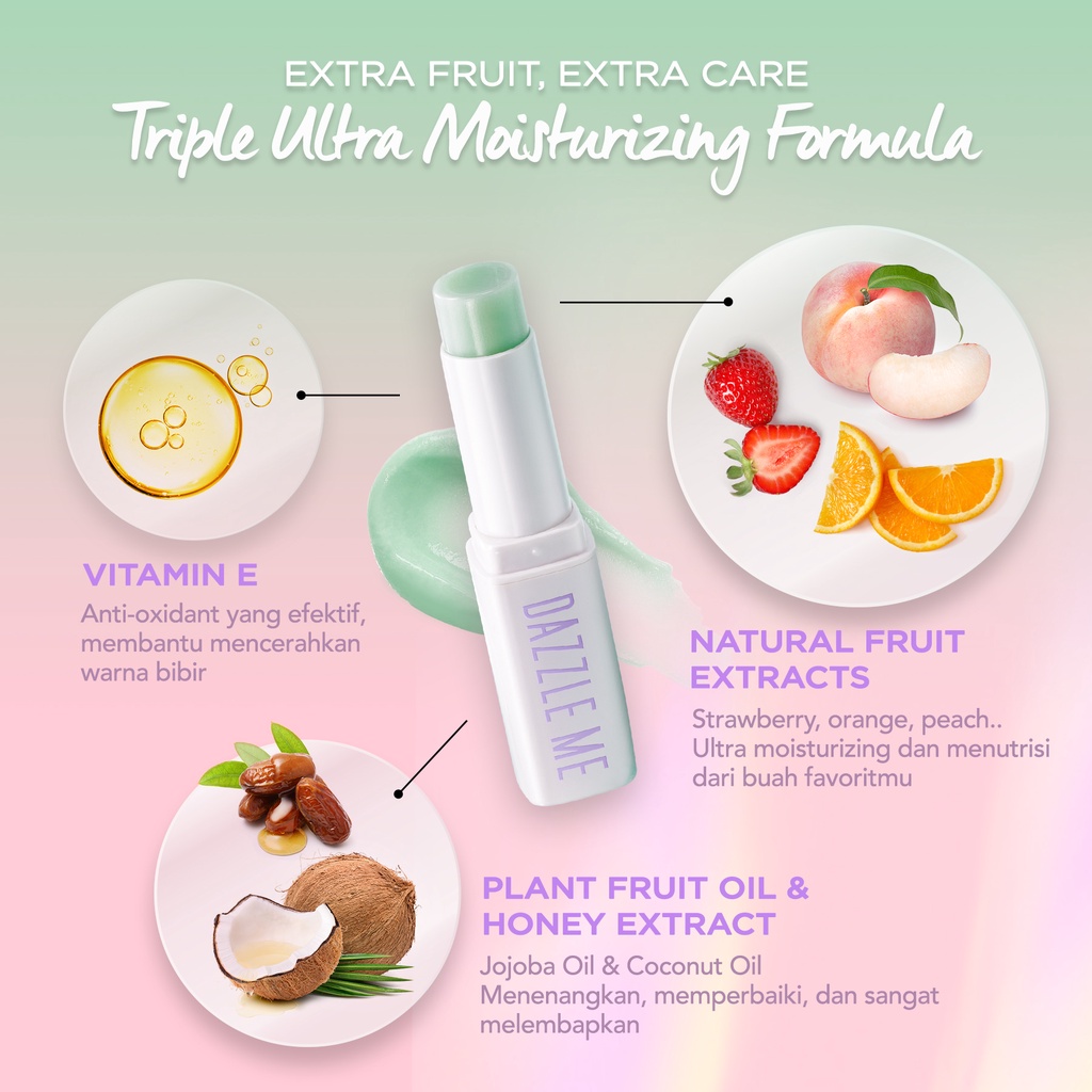 DAZZLE ME Fruit Justice Lip Balm 3.5gr - 01 Super Berry