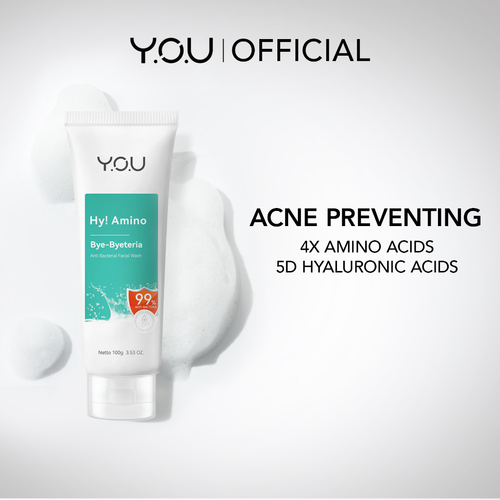YOU Hy! Amino Bye-Byeteria Anti Bacterial Facial Wash 100gr (Tosca) YOU Hy! Amino Bye-Byeteria Anti Bacterial Facial Wash 100gr (Tosca)