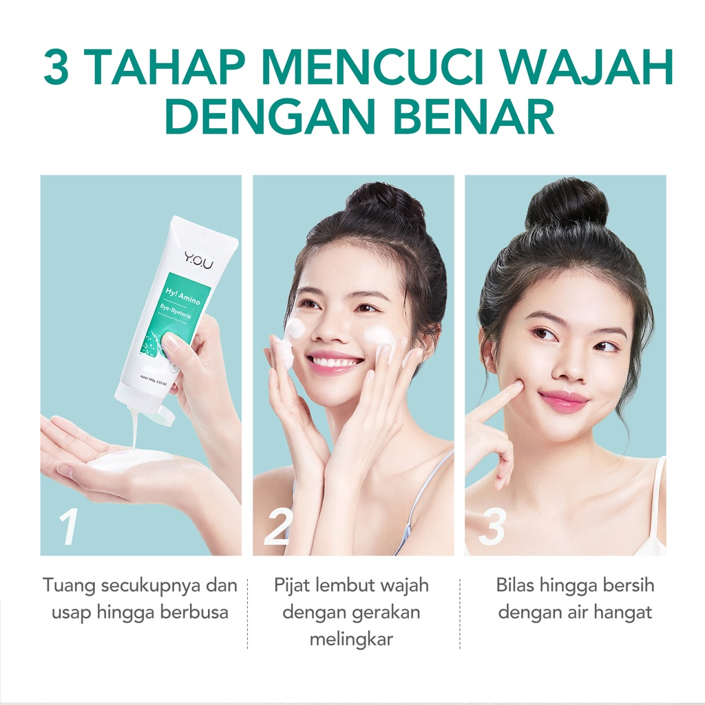 YOU Hy! Amino Bye-Byeteria Anti Bacterial Facial Wash 50gr (Tosca)