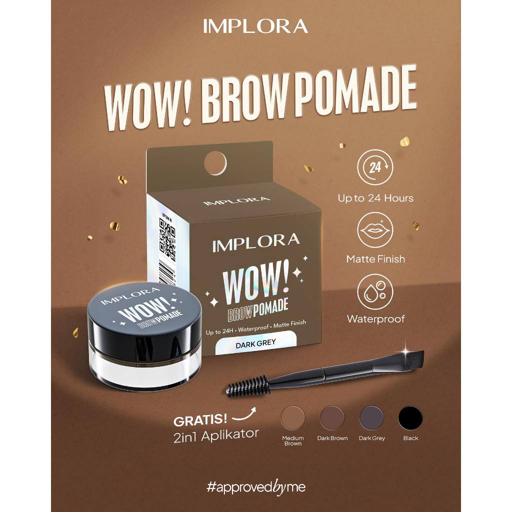 Implora WOW! Brow Pomade 2,5gr - Medium Brown