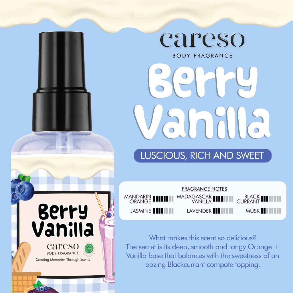 Careso Body Fragrance 100ml - Berry Vanilla *