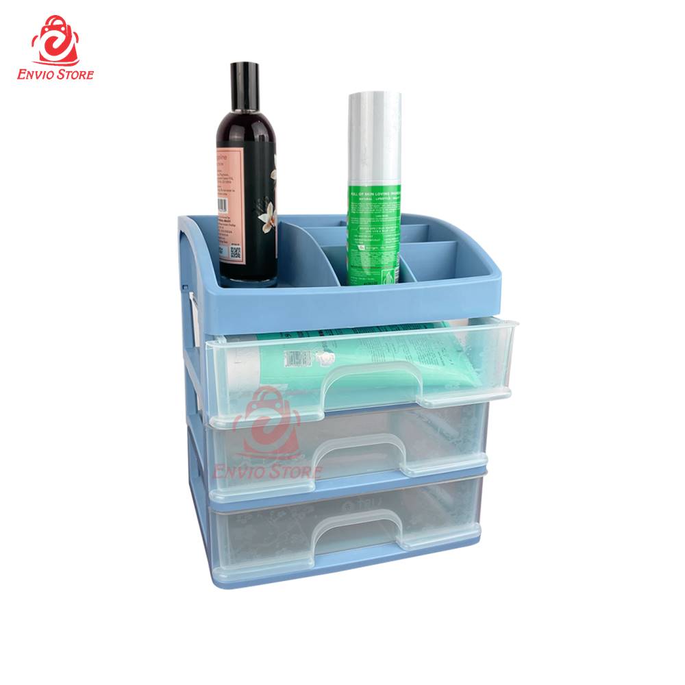 TRI J - (3 Susun) Laci Kosmetik Plastik 3 Susun - Rak Kosmetik Makeup Organizer