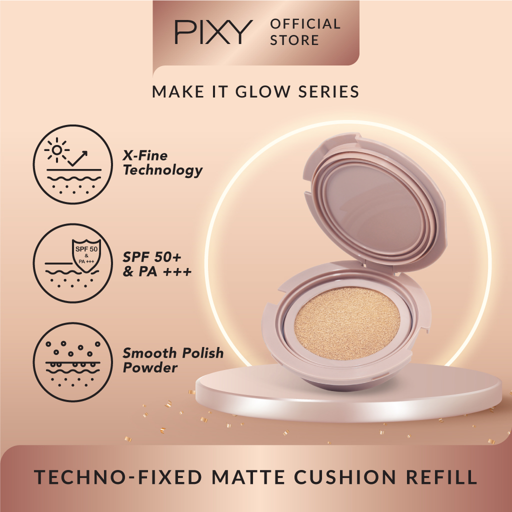 Pixy Make It Glow Techno - Fixed Matte Cushion REFILL 201 Neutral Beige
