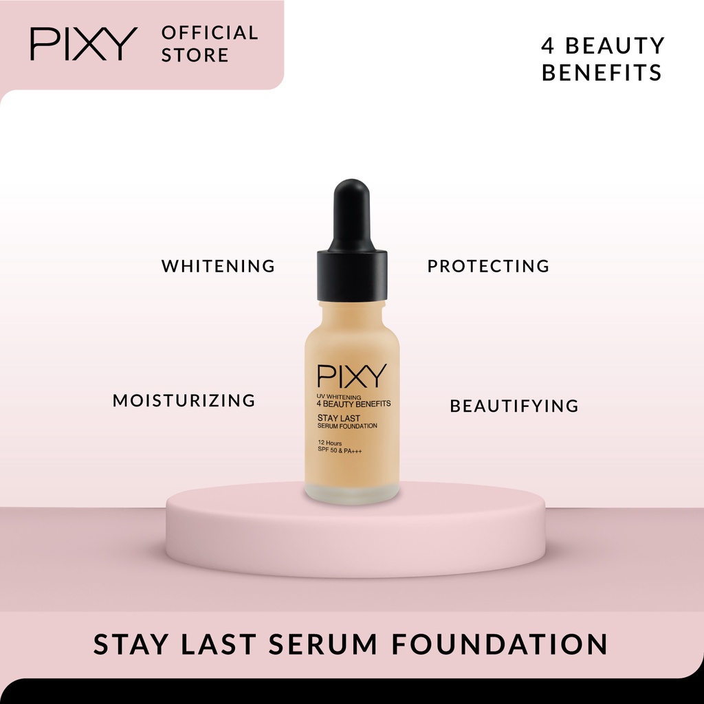 Pixy UV Whitening 4 Beauty Benefit Stay Last Serum Foundation - 04 Golden Tan