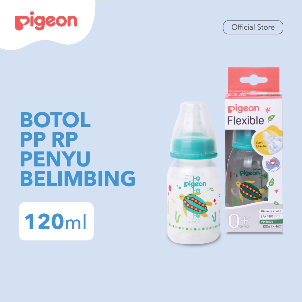Pigeon Baby Bottle - W/S Type Silicone Nipple 120ml Penyu Belimbing (Umur 0+ Bulan) Botol Susu Bayi