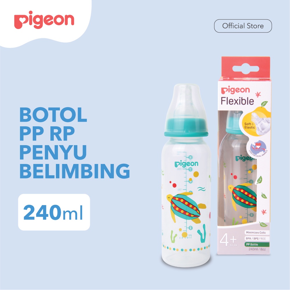 Pigeon Baby Bottle - W/S Type Silicone Nipple 240ml Penyu Belimbing (Umur 4+ Bulan) Botol Susu Bayi