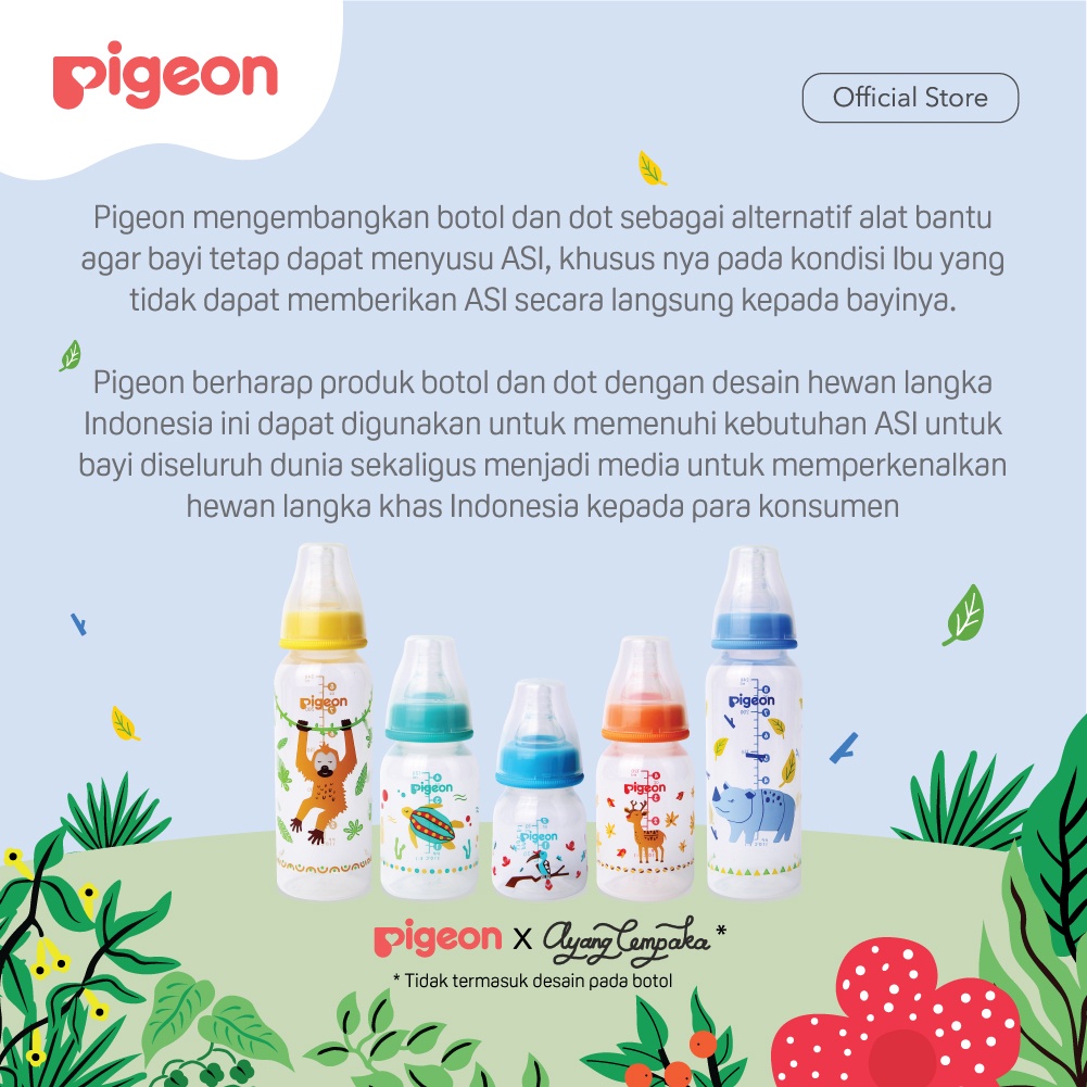 Pigeon Baby Bottle - W/S Type Silicone Nipple 240ml Orang Utan (Umur 4+ Bulan) Botol Susu Bayi