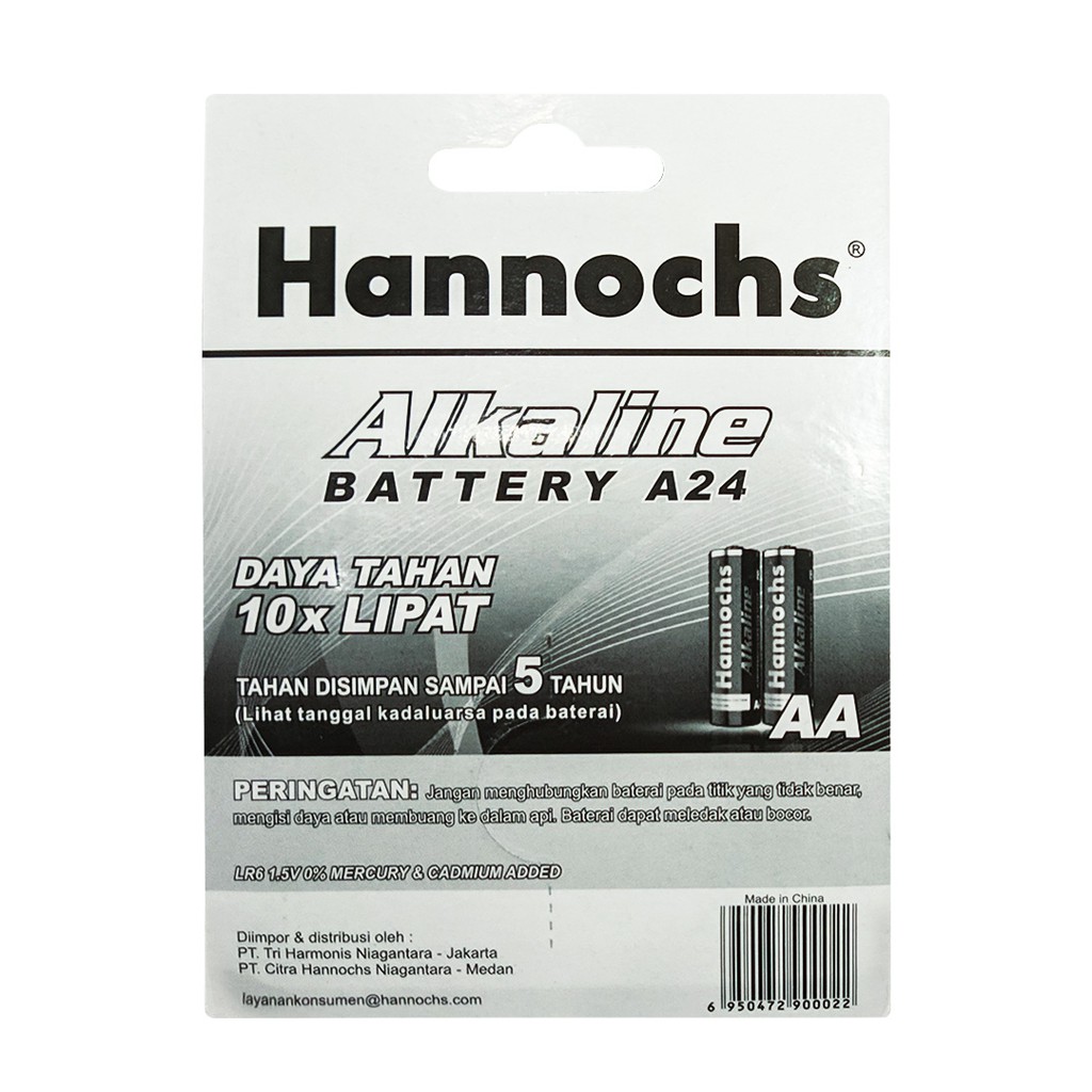 Hannochs Baterai Alkaline AA / A24 (Isi 4)