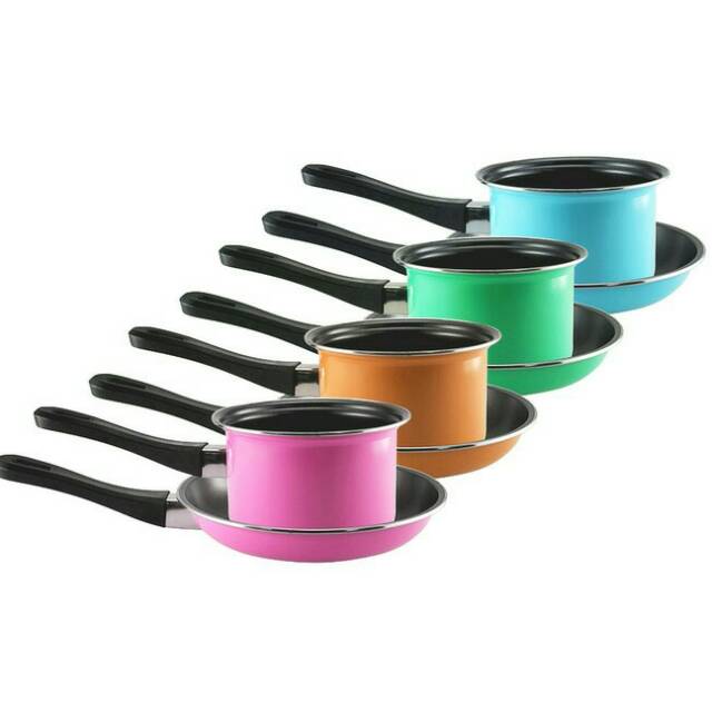 MASPION Pastela Set - Milk Pan + Fry Pan Warna