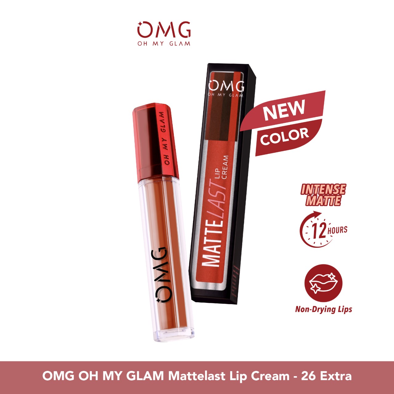 Oh My Glam Mattelast Lip Cream - 26 Extra 2.9g (OMG)