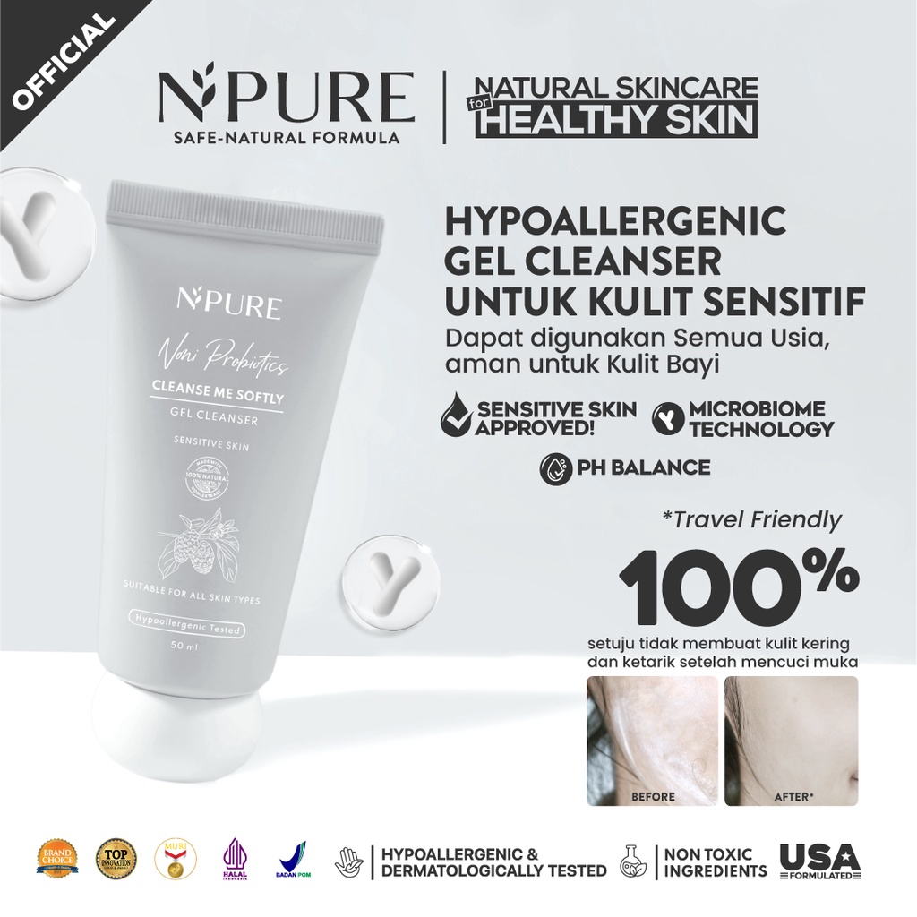 Npure Noni Probiotics Cleanse Me Softly Hypoallergenic Gel Cleanser 50ml