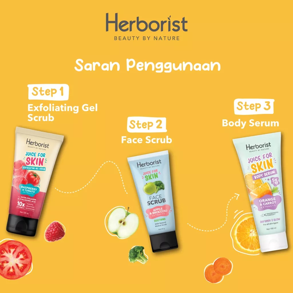 Herborist Juice For Skin Body Serum 180ml - Raspberry & Tomato (Hydrate & Glow)