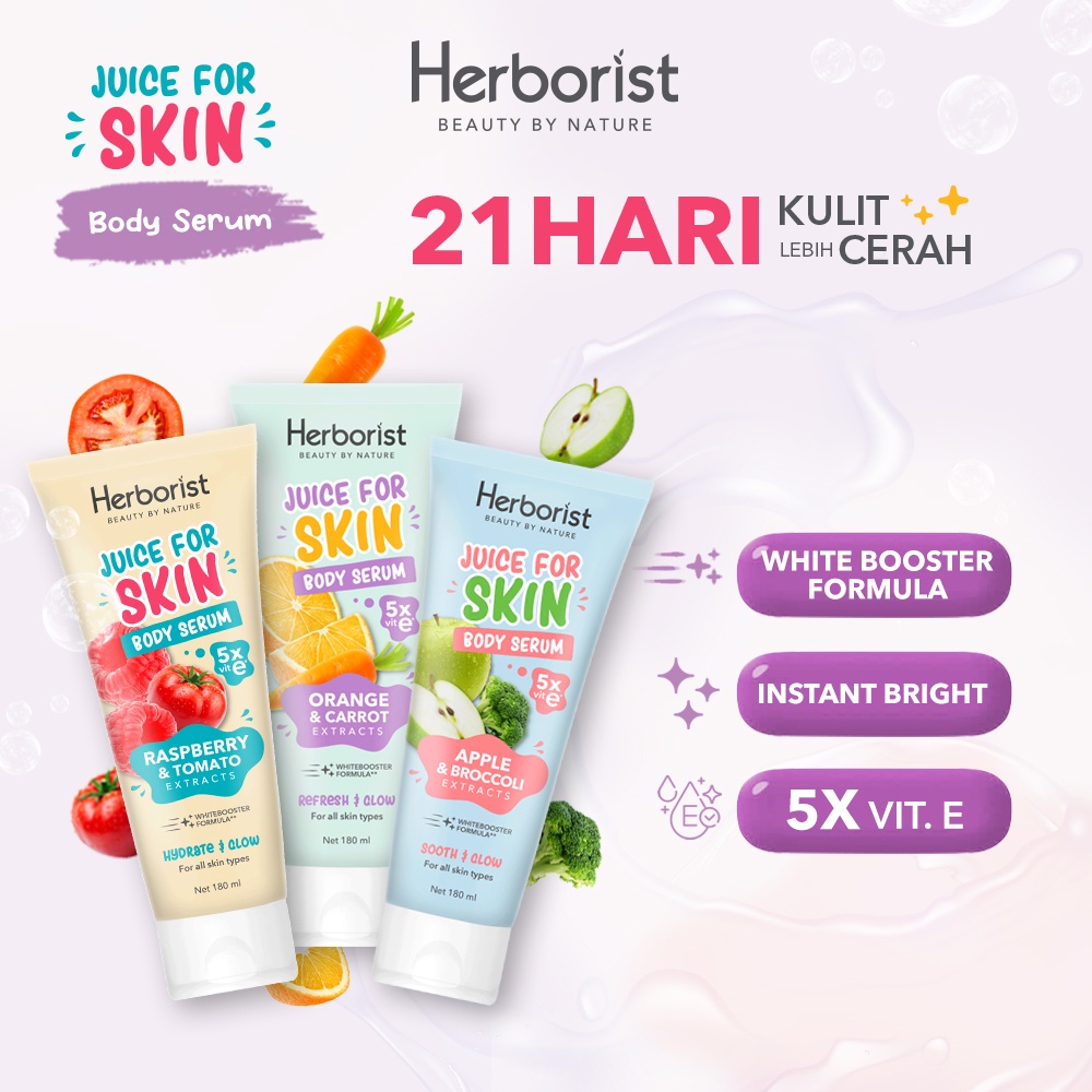 Herborist Juice For Skin Body Serum 180ml - Apple & Broccoli (Sooth & Glow)