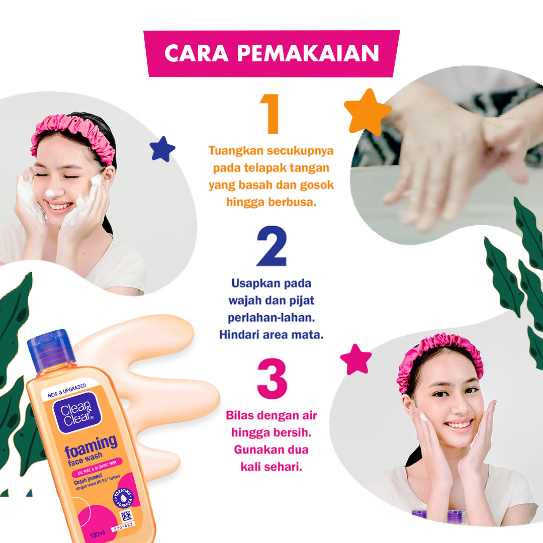 (Isi 2pcs) Clean & Clear Foaming Face Wash 100ml