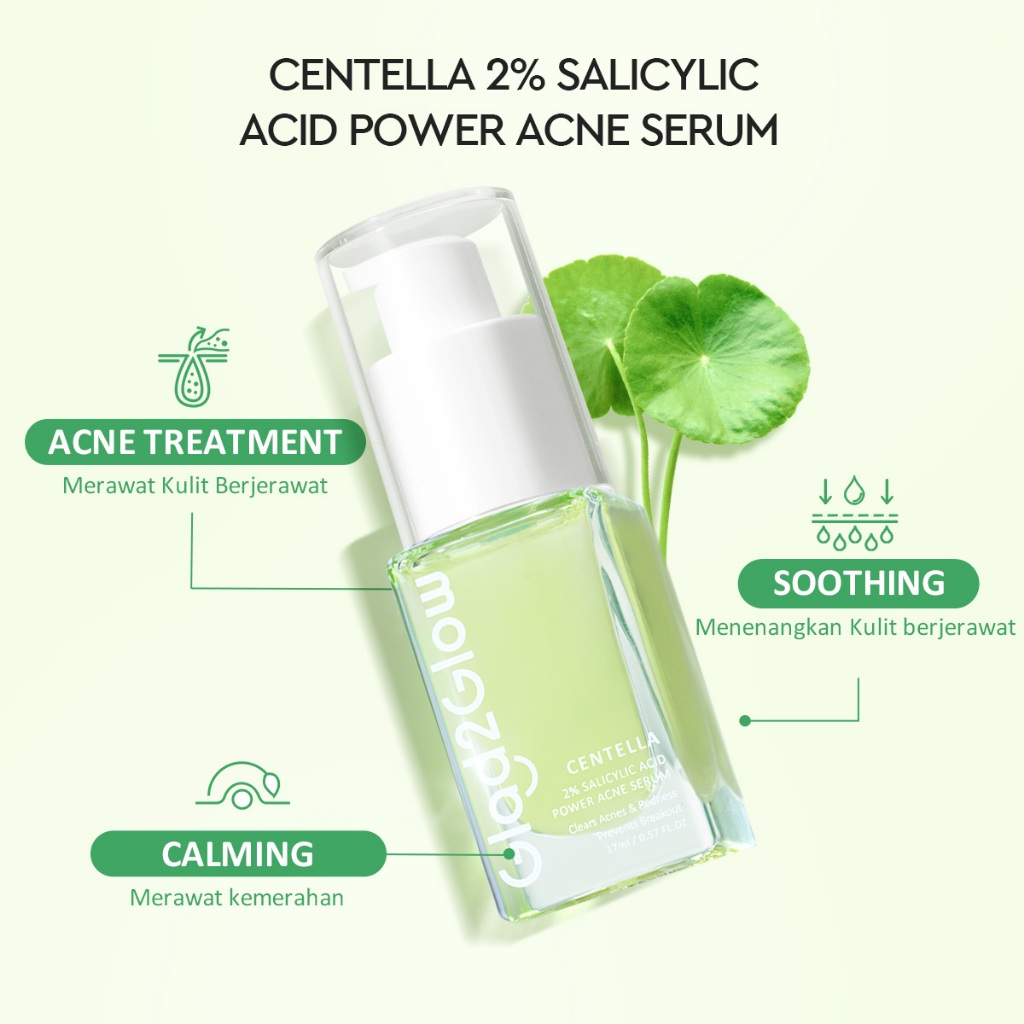 Glad 2 Glow Serum - Centella 2% Salicylic Acid Acne 17ml