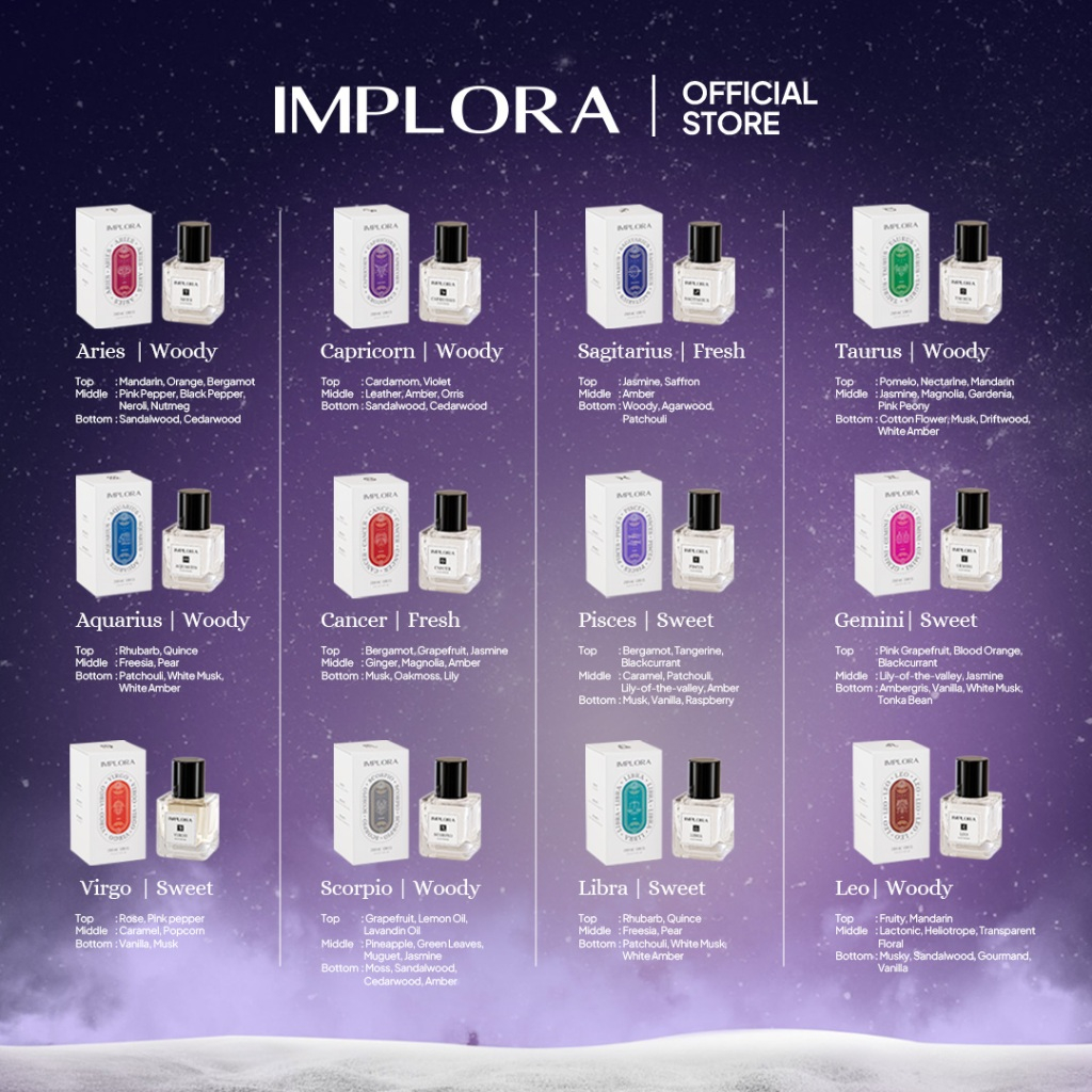 Implora Eau De Parfum Zodiac Series 30ml - Cancer