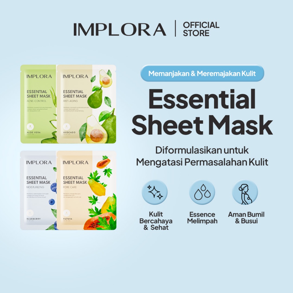 Implora Essential Sheet Mask 25gr - Papaya (Pore Care)