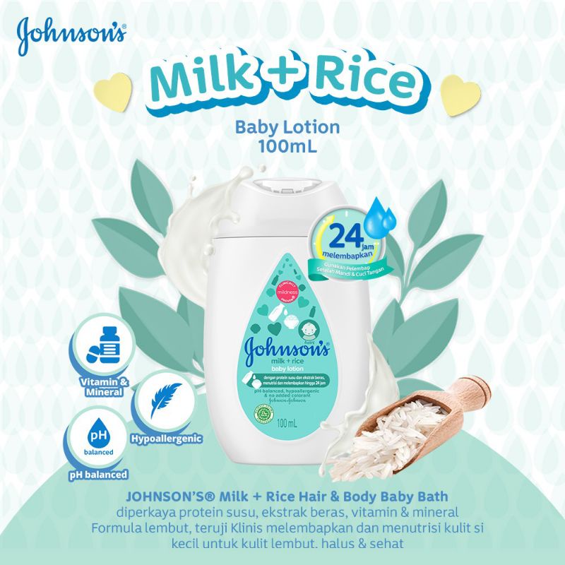 Johnsons Baby Lotion 100ml - Milk Rice