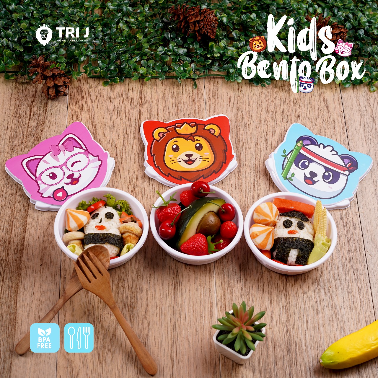 TRI J - Kids Bento Box - Kotak Bekal Anak Motif Lucu