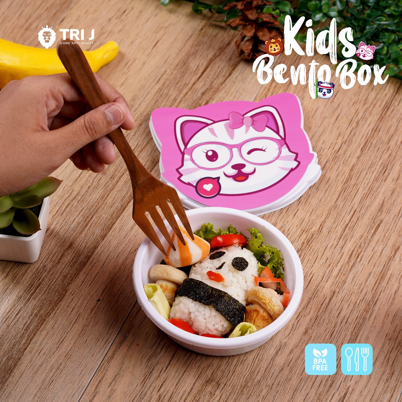 TRI J - Kids Bento Box - Kotak Bekal Anak Motif Lucu