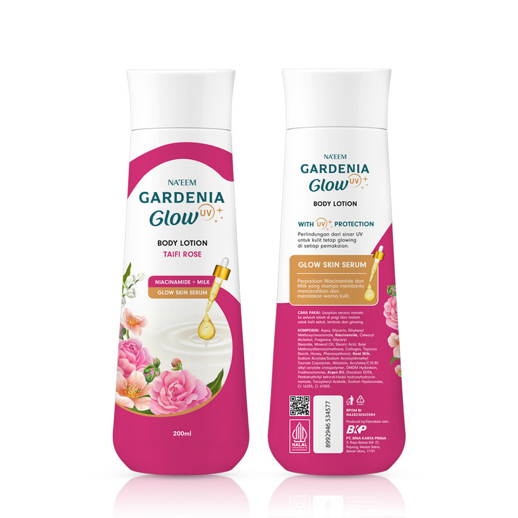 Gardenia Glow by Na'eem UV Body Lotion 200ml - Taifi Rose