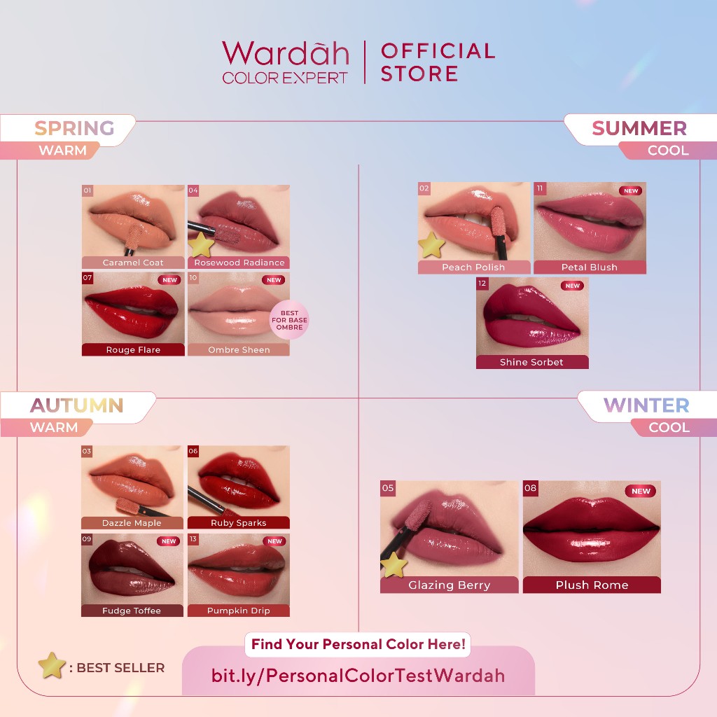 Wardah Glasting Liquid Lip 3.5gr (Lip Cream Transferproof) - 10 Ombre Sheen