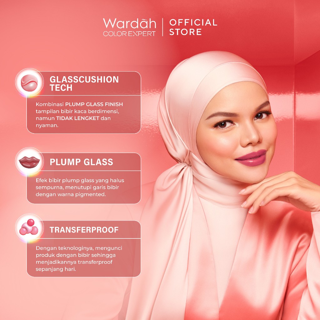 Wardah Glasting Liquid Lip 3.5gr (Lip Cream Transferproof) - 11 Petal Blush