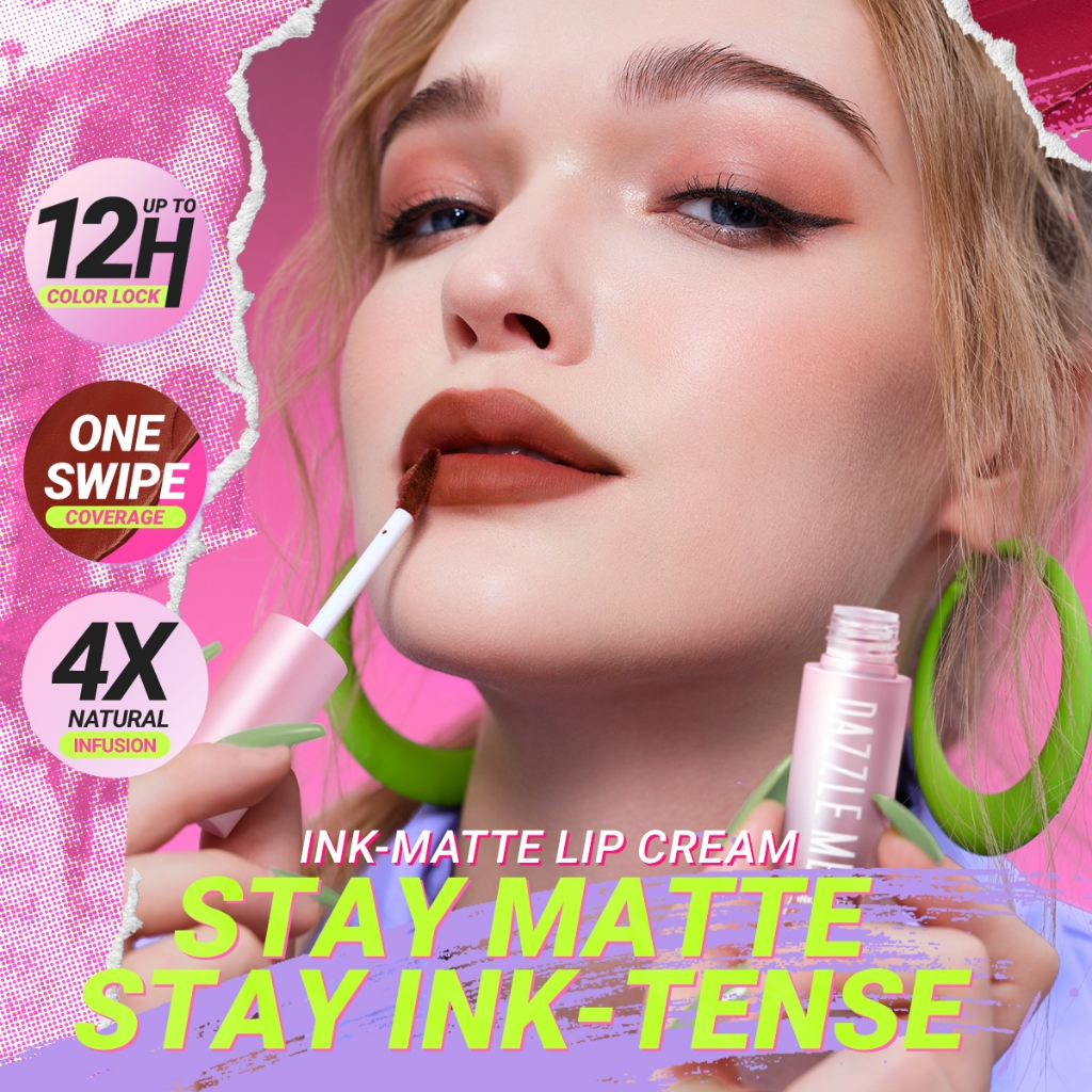 DAZZLE ME Ink-Matte Lip Cream - P01 Peach-Ink