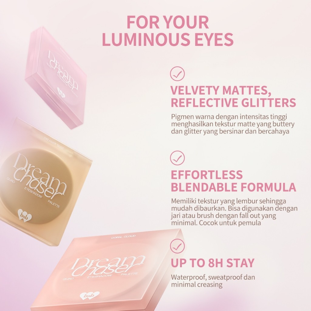 BNB barenbliss Dream Chaser Quad Eyeshadow Palette - 03 Sugary Rose