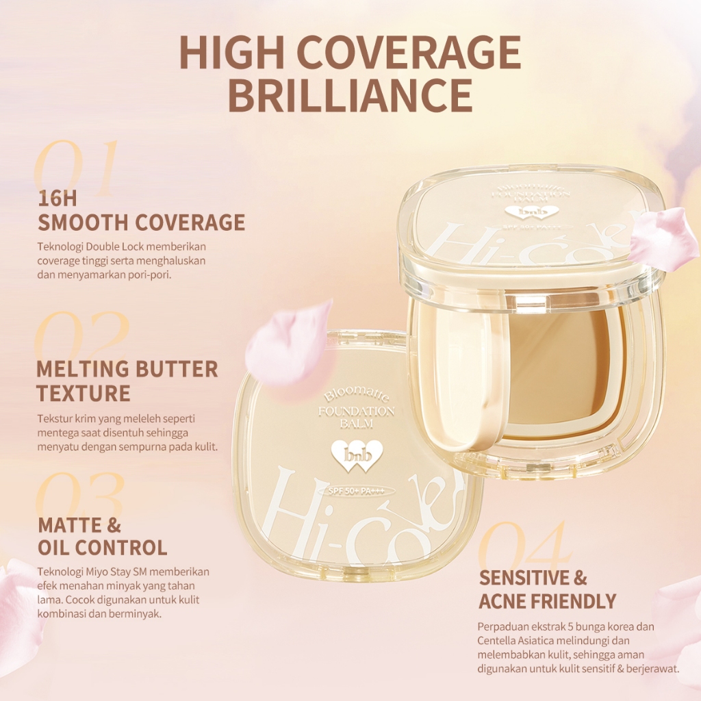 BNB Barenbliss Bloomatte Hi-Cover Foundation Balm 12gr - MW1 Honey