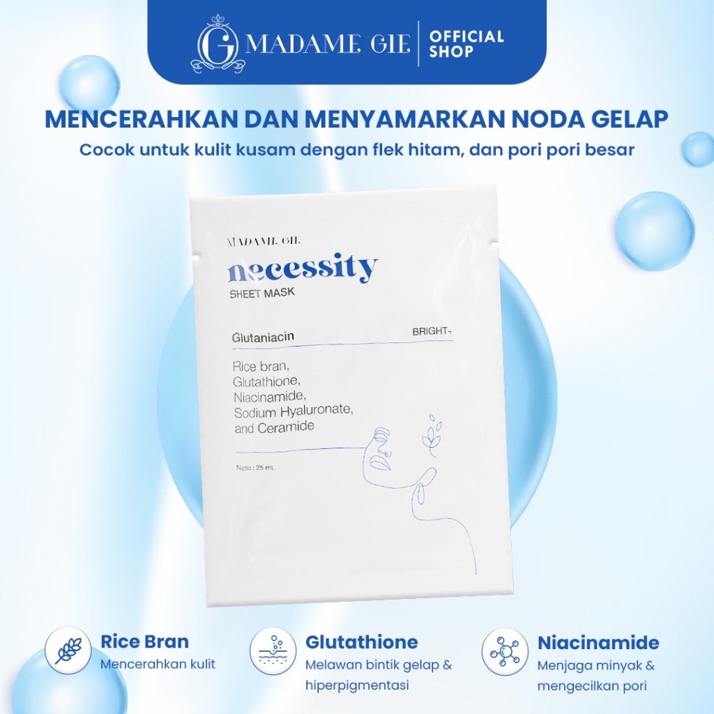 Madame Gie Necessity Sheet Mask 25ml - Glutaniacin (Bright)