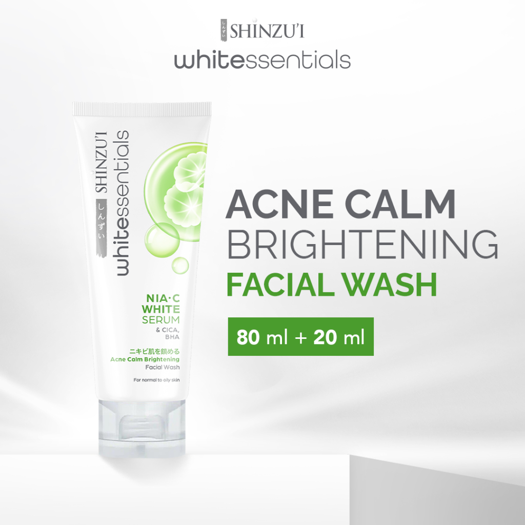 Shinzui Whitessentials Acne Calm Brightening Facial Wash Cica & BHA 100ml (80+20)