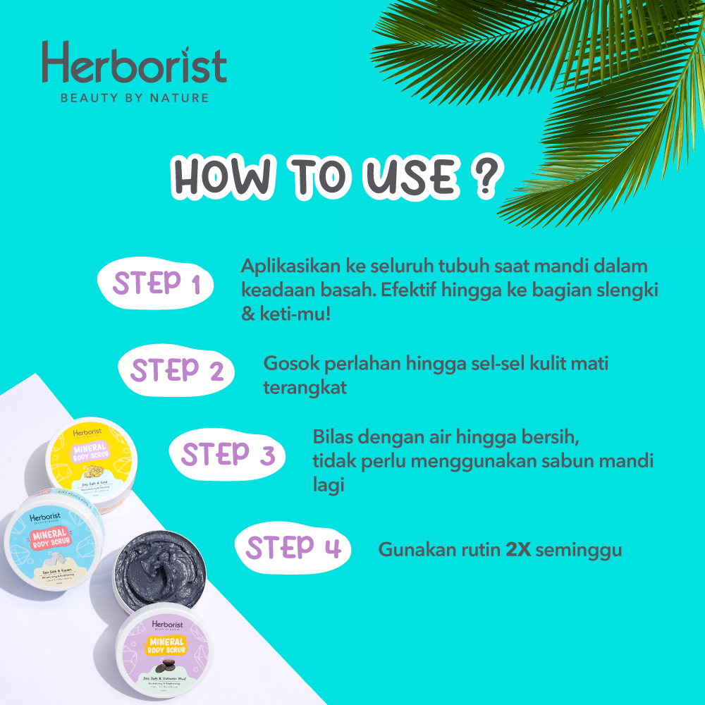 Herborist Mineral Body Scrub 200gr - Sea Salt & Gold (Rejuvenating & Glowing)
