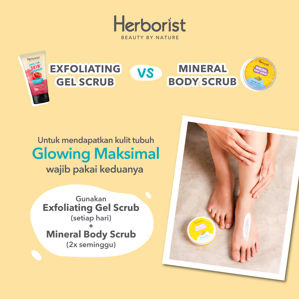Herborist Mineral Body Scrub 200gr - Sea Salt & Gold (Rejuvenating & Glowing)