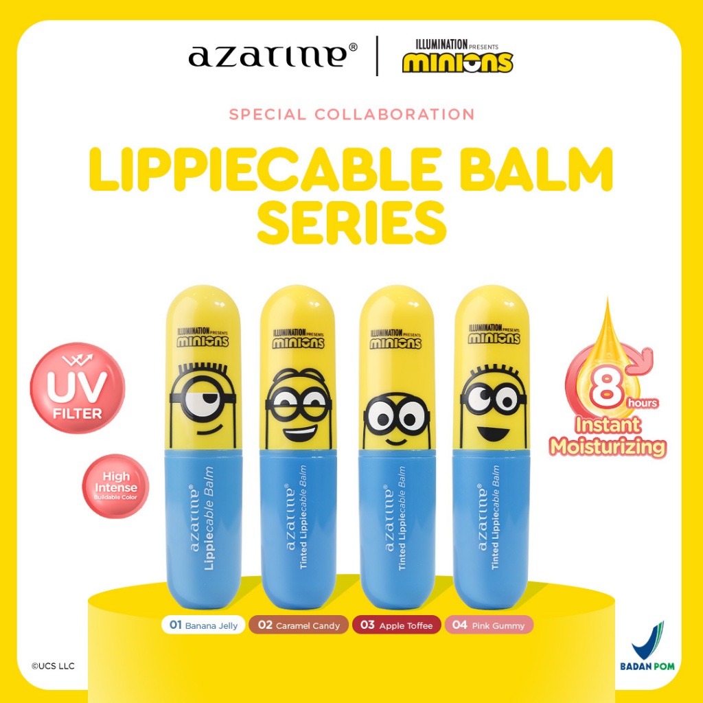 Azarine x Minions Lippiecable Balm 3.5gr - 01 Banana Jelly