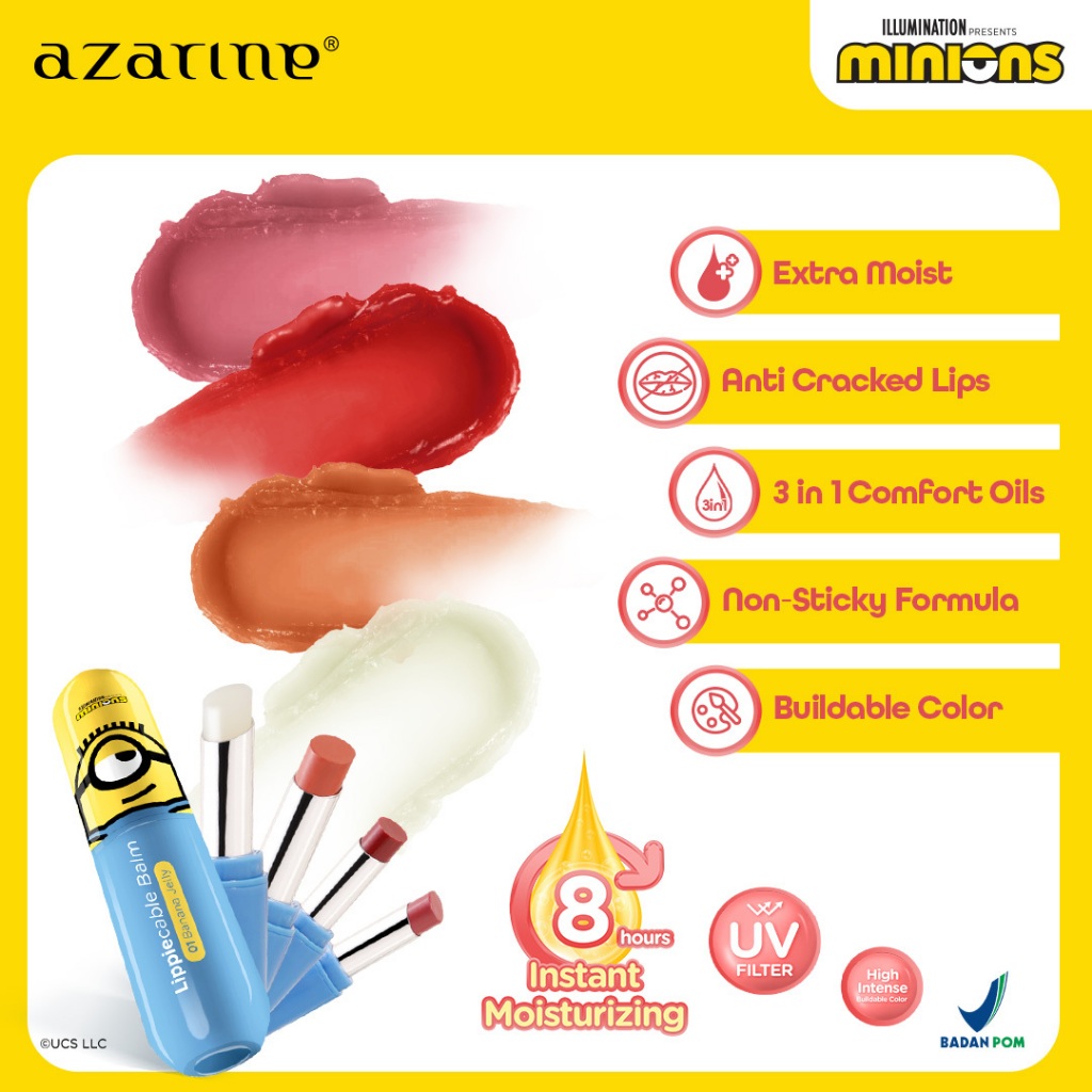 Azarine x Minions Lippiecable Balm 3.5gr - 01 Banana Jelly