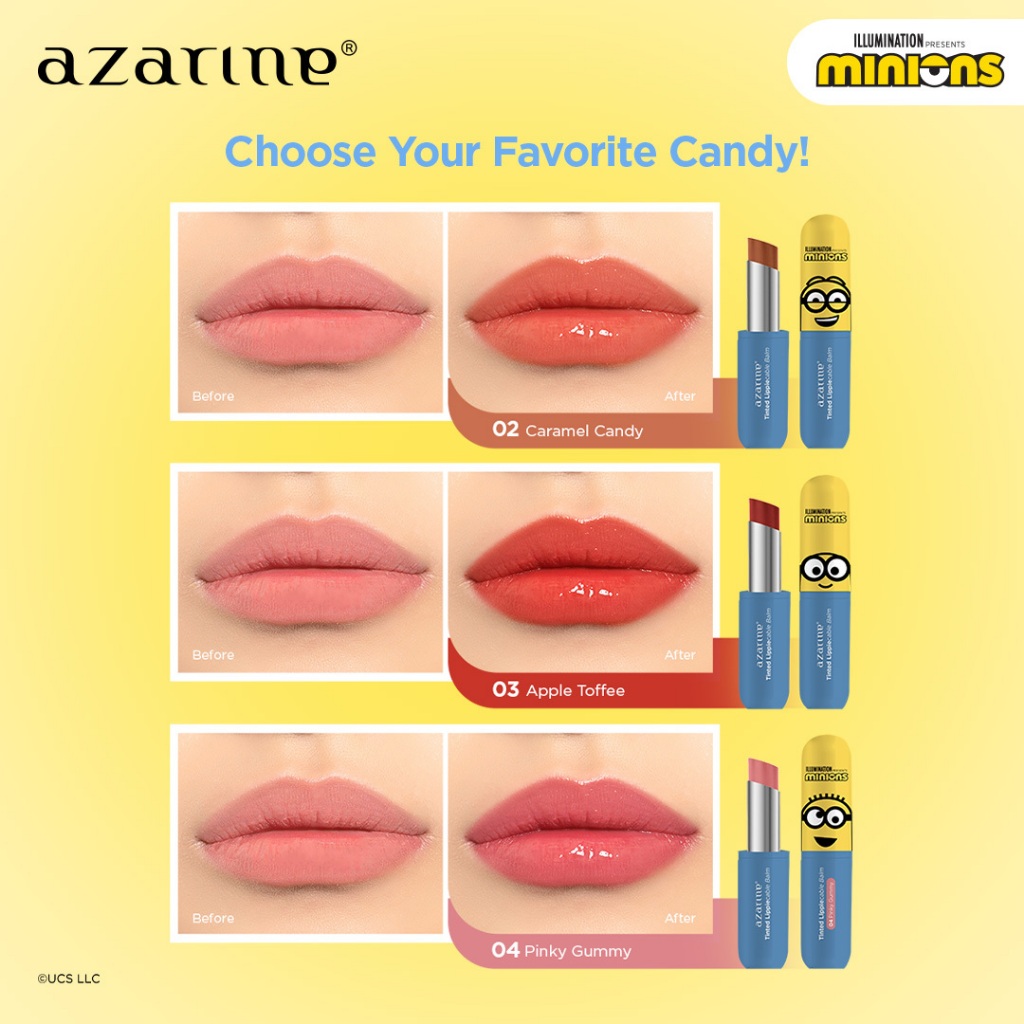 Azarine x Minions Lippiecable Balm 3.5gr - 01 Banana Jelly