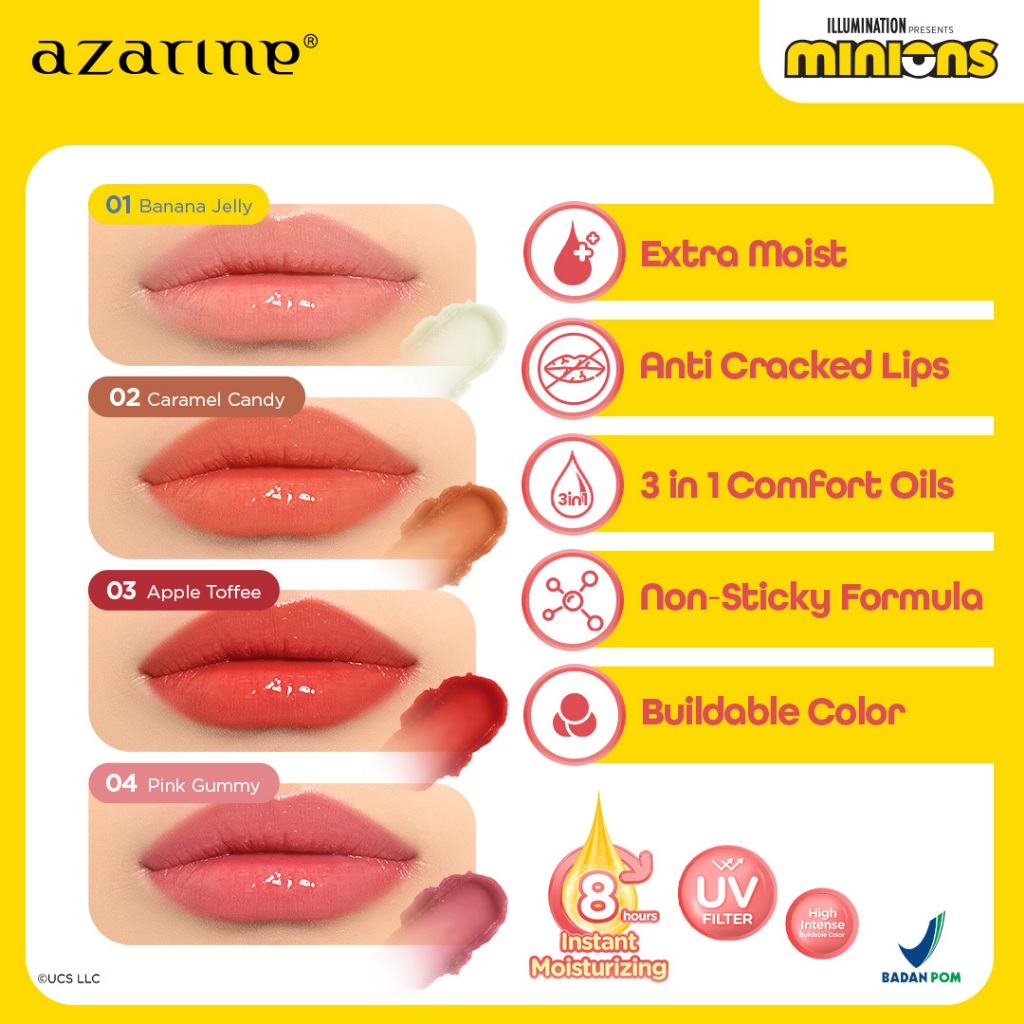 Azarine x Minions Tinted Lippiecable Balm 3.5gr - 03 Apple Toffee