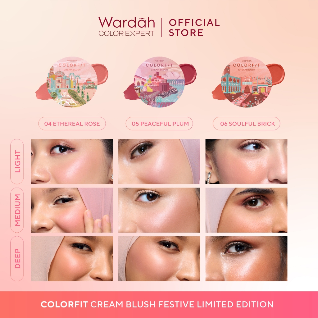 Wardah Colorfit Cream Blush 3gr - 04 Ethereal Rose