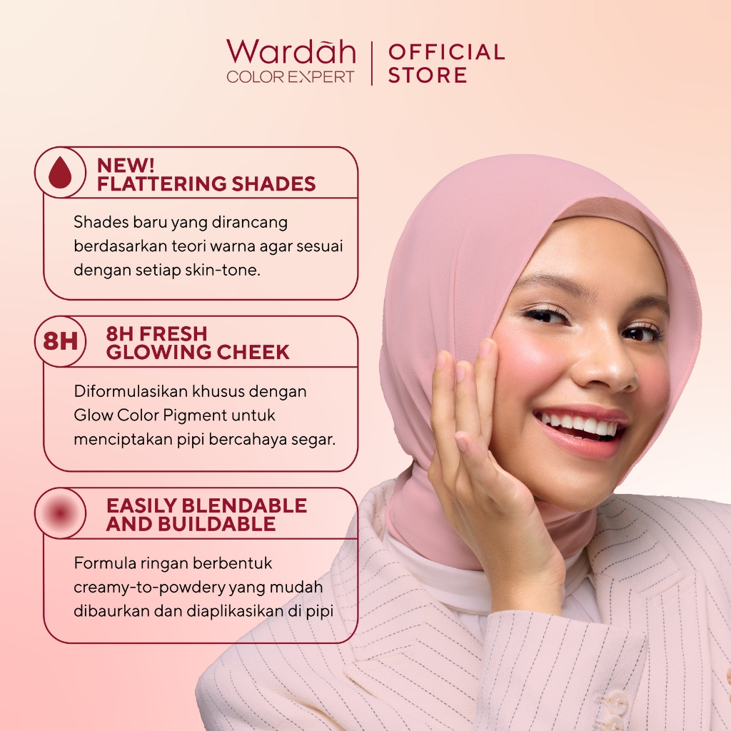 Wardah Colorfit Cream Blush 3gr - 05 Peaceful Plum