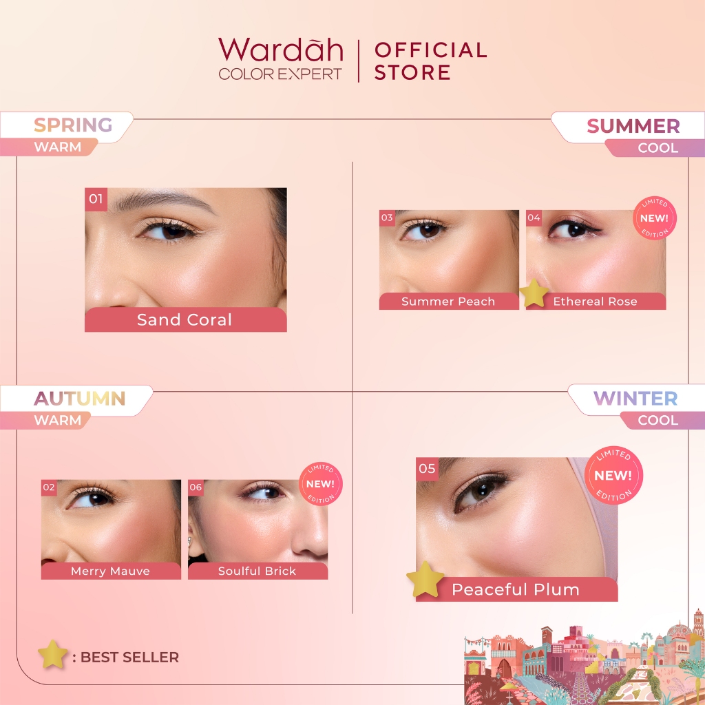 Wardah Colorfit Cream Blush 3gr - 05 Peaceful Plum