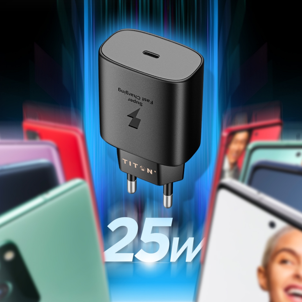 Titon Gen2 Travel Charger Samsung 25W + Kabel Type-C to Type-C